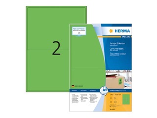 Uzlīmes Herma, A4, 199,6 x 143,5 mm, 100 loksnes, noturīgas, zaļas