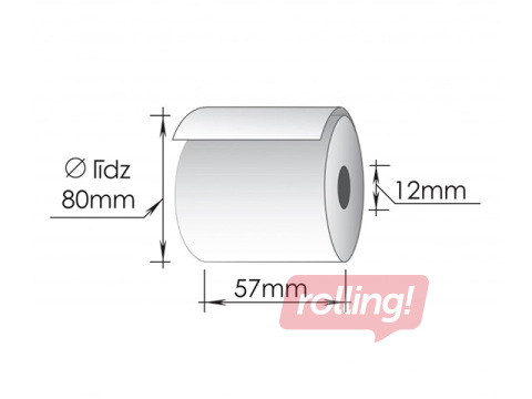 Kases lente 57x80mm x 75m, termo, 5 gab.