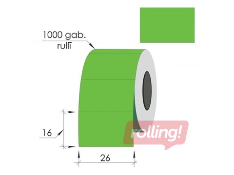 Marķēšanas uzlīmes 26 x 16 mm, zaļas, kantainas malas 