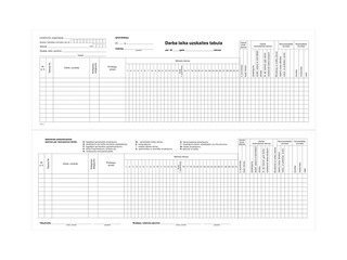 Darba laika uzskaites tabula, 1/2 no A3, 100 gab.