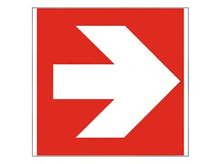 Uzlīme - zīme “Virziens uz ugunsdz. iekārtu un līdzekļu atrašanās vietu”, 100x100 mm
