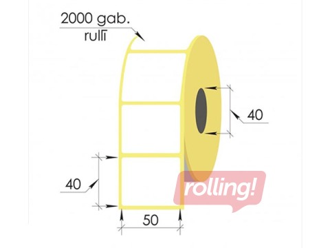 Termouzlīmes rullī, 50x40 mm, TermoTop, 2000 gab.