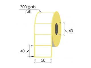 Uzlīmes rullī Vellum, 58x40mm, 700 gab.