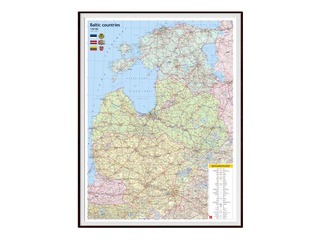 Baltijas valstu sienas karte, 89,5 x 121,3 cm