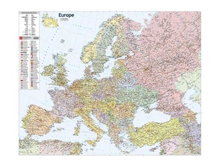 Eiropas politiskā sienas karte, 109 x 89 cm