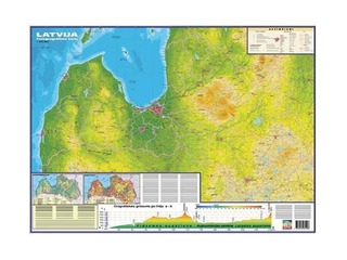 Latvijas fizioģeogrāfiskā karte, 89 x 121 cm