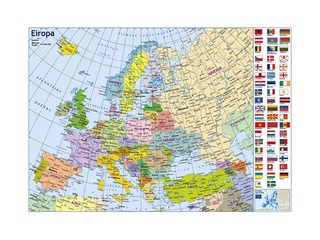 Eiropas politiskā un fizioģeogrāfiskā karte A3 formātā