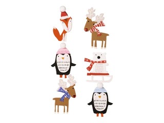 Dekoratīvās uzlīmes Ziemassvētku dzīvnieki