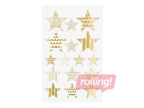 Dekoratīvās uzlīmes Zvaigznes, zelta