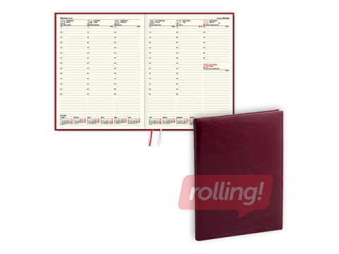 Dienasgrāmata Advocate, A4, mākslīgā āda, bordo