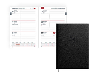 Dienasgrāmata Assistant, A5, mākslīgā āda, melna