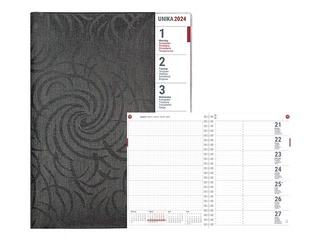 Dienasgrāmata Unika, A5, PVC, melna