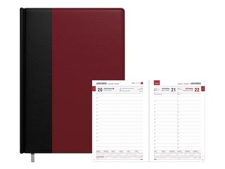Dienasgrāmata Business Lux, A5, mākslīgā āda, bordo/melna