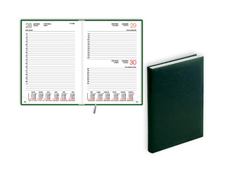 Dienasgrāmata Manager, A5, mākslīgā āda, zaļa