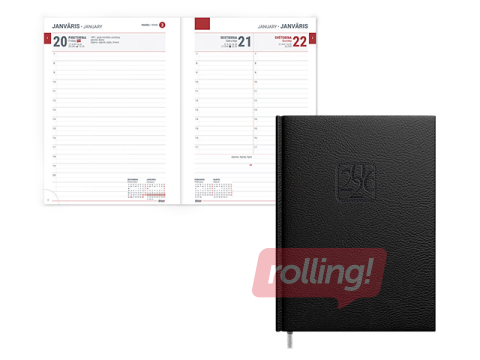 Diary Tempo, faux leather, black