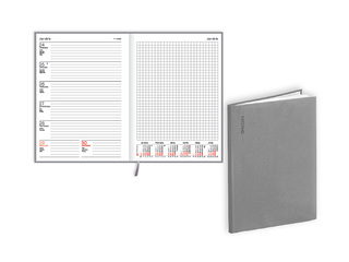 Dienasgrāmata Quadro Flex, A5, basis, pelēks