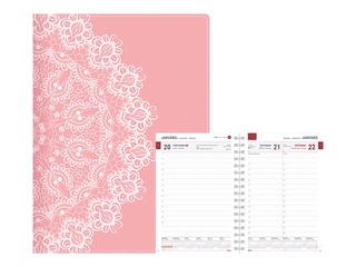 Dienasgrāmata Spirex Trend, White Lace, A5, mākslīgā āda
