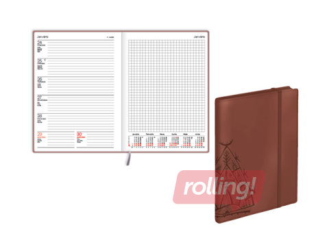 Dienasgrāmata Quadro Trend, A5, mākslīgā āda, Chocolate bronze