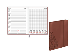 Dienasgrāmata Quadro Trend, A5, mākslīgā āda, Chocolate bronze