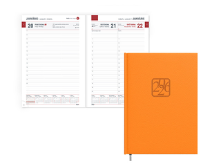 Dienasgrāmata Business, A5, mākslīgā āda, oranža