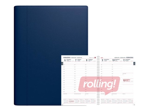 Dienasgrāmata VIP Spirex, A4, mākslīgā āda, tumši zila