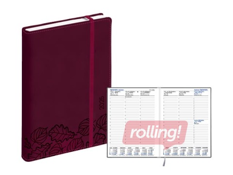 Dienasgrāmata Prestige, A5, mākslīgā āda Soft, bordo