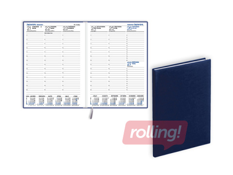 Dienasgrāmata Prestige, A5, mākslīgā āda, zils