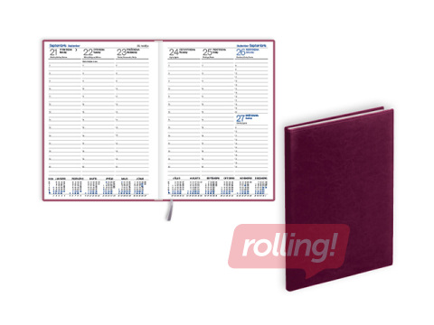 Dienasgrāmata Prestige, A5, mākslīgā āda, bordo