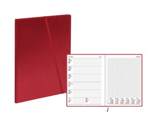 Dienasgrāmata Quadro Trend Red, A5, mākslīgā āda, sarkana