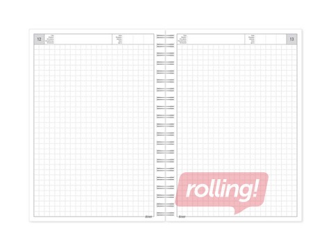 Satura bloks bez datumiem Tempo, rūtiņu lapas