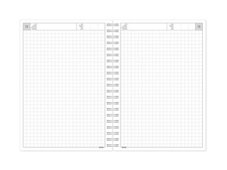 Satura bloks bez datumiem Tempo, rūtiņu lapas