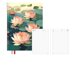 Dienasgrāmata - piezīmju bloks, 134 x 184 mm, Lotus