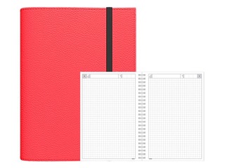 Dienasgrāmata - piezīmju bloks bez datumiem, A5 Flex, rūtiņu, sarkans