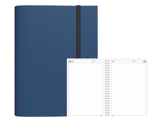 Dienasgrāmata - piezīmju bloks bez datumiem, A5 Flex, punktotas lapas, tumši zils
