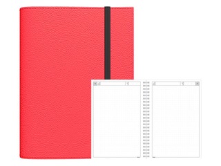 Dienasgrāmata - piezīmju bloks bez datumiem, A5 Flex, punktotas lapas, sarkans