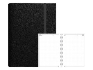 Dienasgrāmata - piezīmju bloks bez datumiem, A5 Flex, punktotas lapas, melns