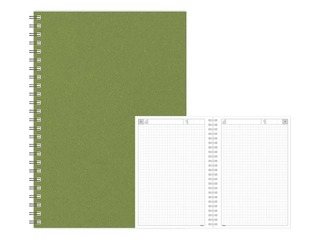 Dienasgrāmata - piezīmju bloks, A5 Cardboard, rūtiņu, gaiši zaļš