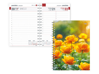 Dienasgrāmata Tempo Spiral Design Diena, Globeflowers