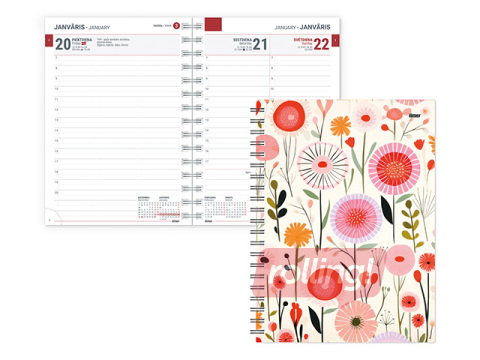 Dienasgrāmata Tempo Spiral Design Diena, Happy day