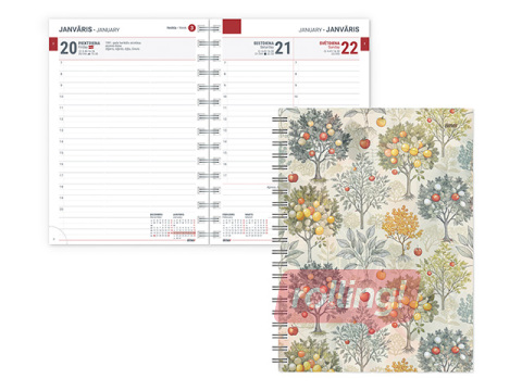 Dienasgrāmata Tempo Spiral Design Diena, Lemon Tree