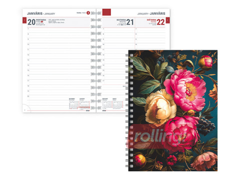 Dienasgrāmata Tempo Spiral Design Diena, Esmeralda
