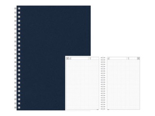 Dienasgrāmata - piezīmju bloks, A5 Cardboard, rūtiņu, tumši zils