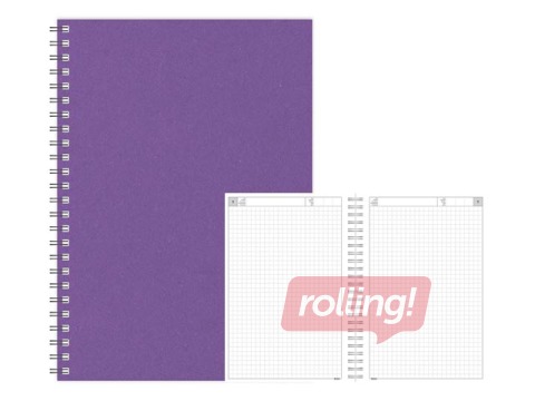 Dienasgrāmata - piezīmju bloks, A5 Cardboard, rūtiņu, violets
