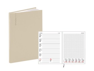 Dienasgrāmata Quadro, A5, flex balacron, bēša