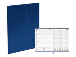 Diary Quadro Trend Black, A5, leather imitation, blue