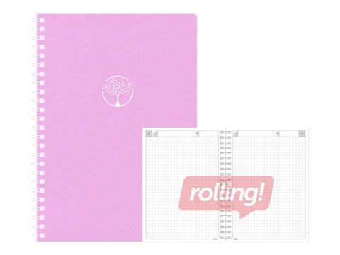Dienasgrāmata - piezīmju bloks, Tempo Cardboard, rūtiņu, gaiši rozā