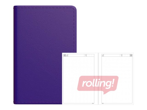 Dienasgrāmata - piezīmju bloks, Mini A8, punktotas lapas, ceriņkrāsas