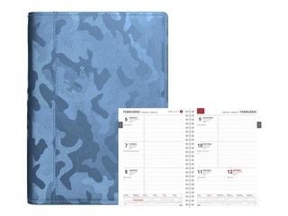 Dienasgrāmata Spirex Metallic, A5, mākslīgā āda, metāliski gaiši zila