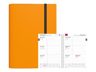 Diary Spirex Flex, A5, faux leather, orange