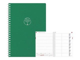 Dienasgrāmata Unika Spiral Cardboard, A5, zaļa